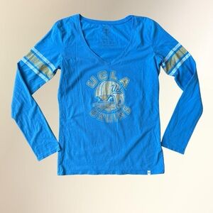 47 Brand UCLA Bruins Blue Long-Sleeve V-Neck Tee with Gold Stripes